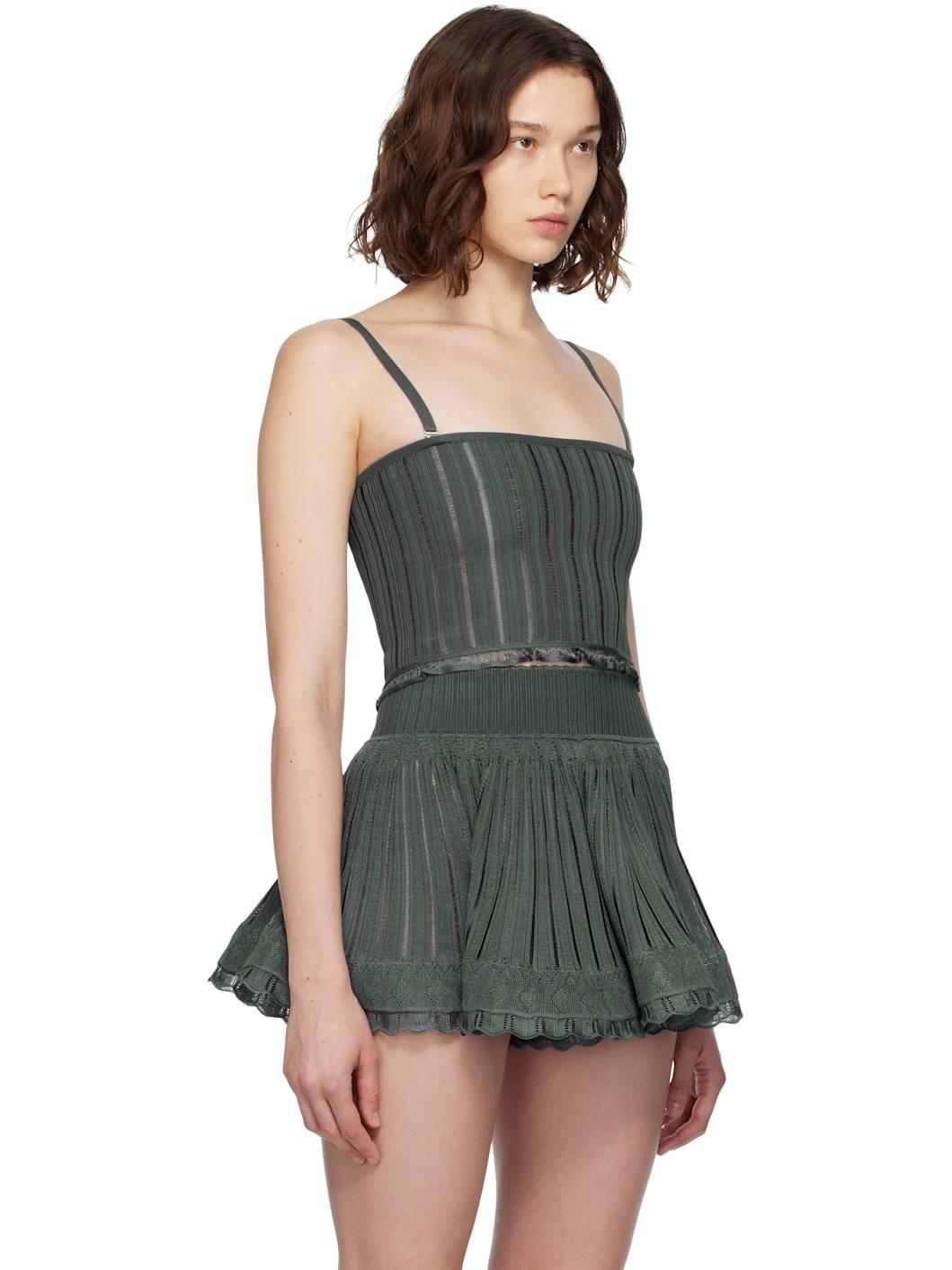 Gray Crinoline Knit Tank Top - 2