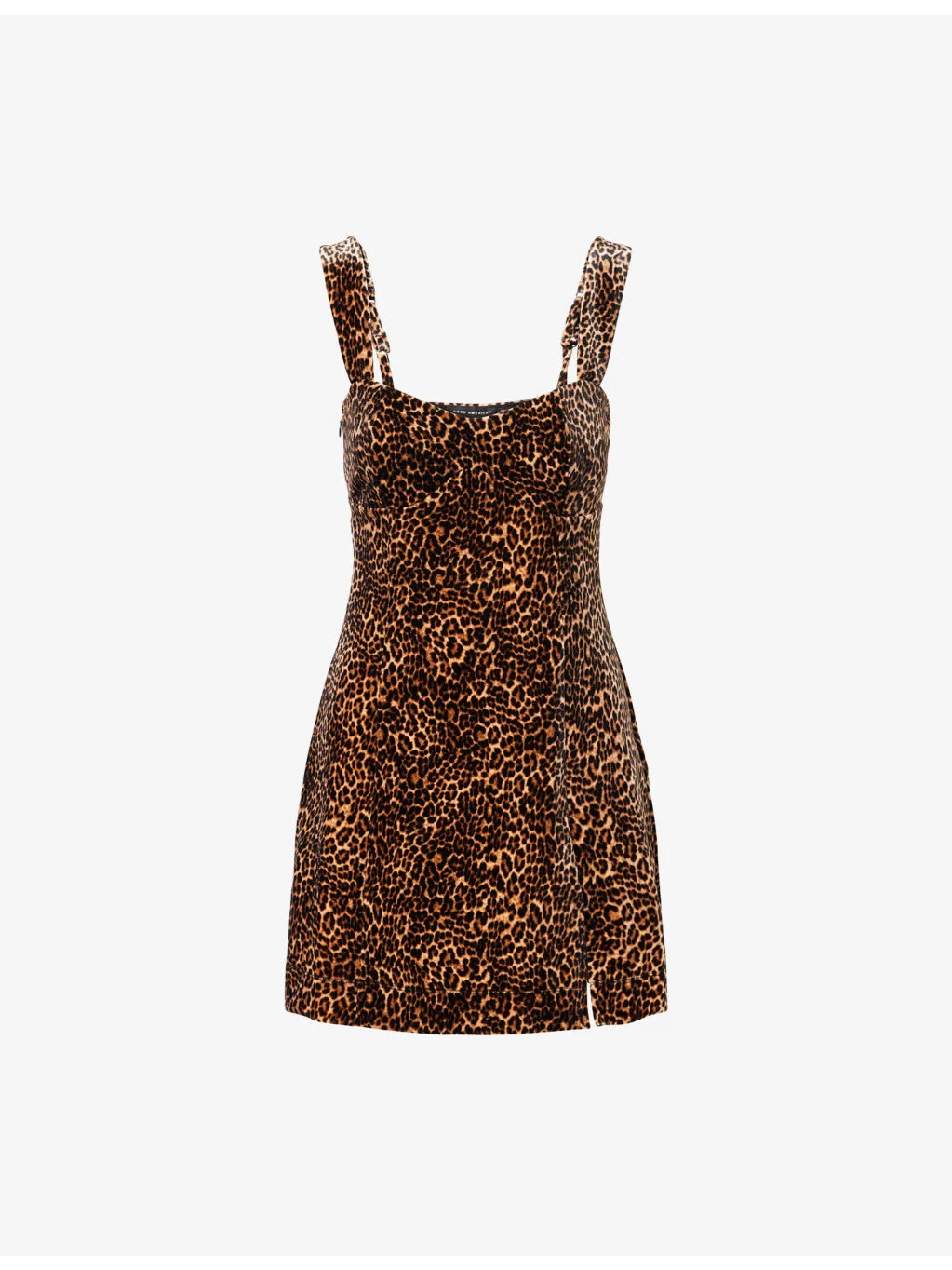 Velvet Shoulder-Straps Stretch-Woven Mini Dress - 1
