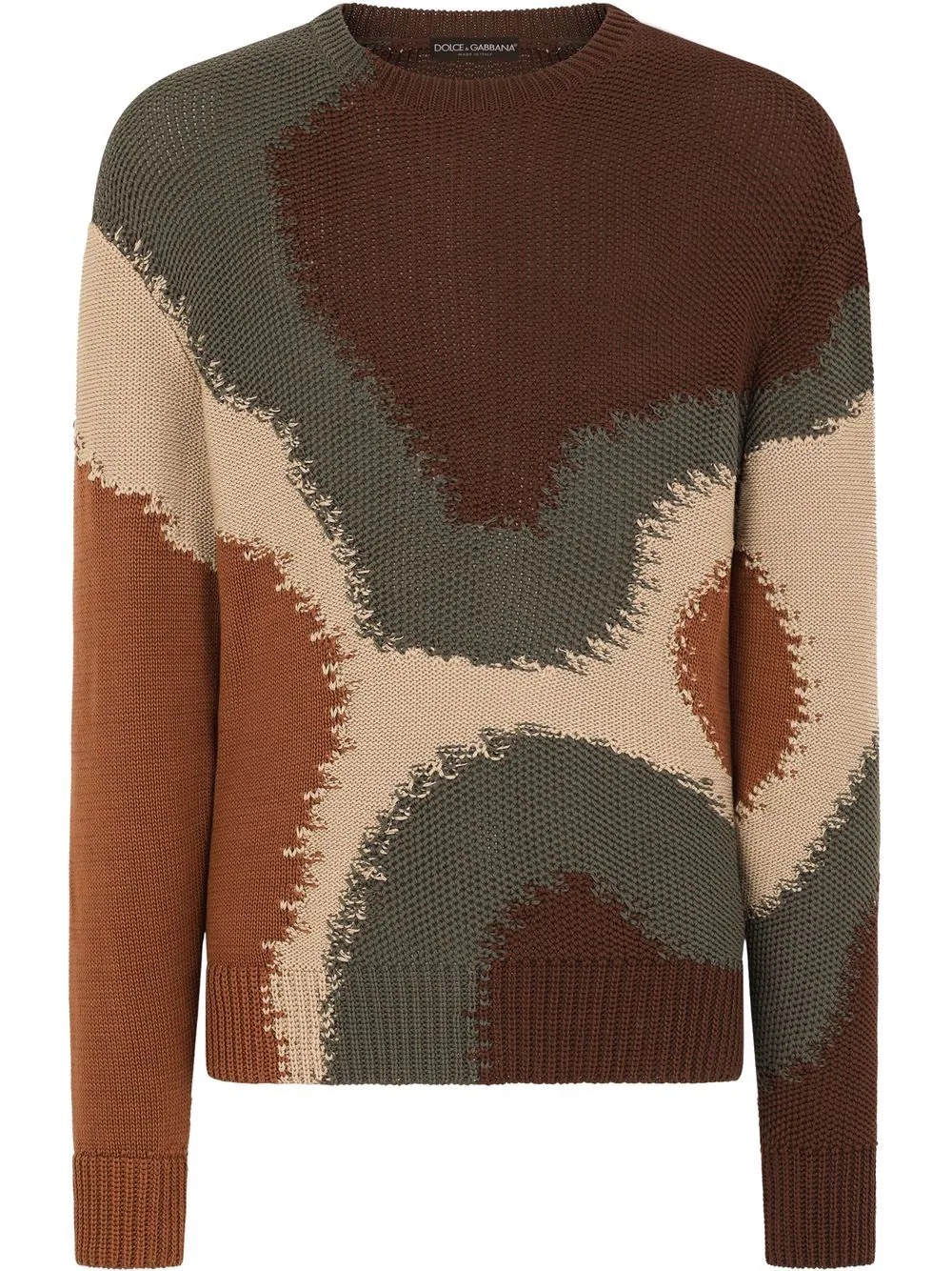 camouflage-knit cotton jumper - 1