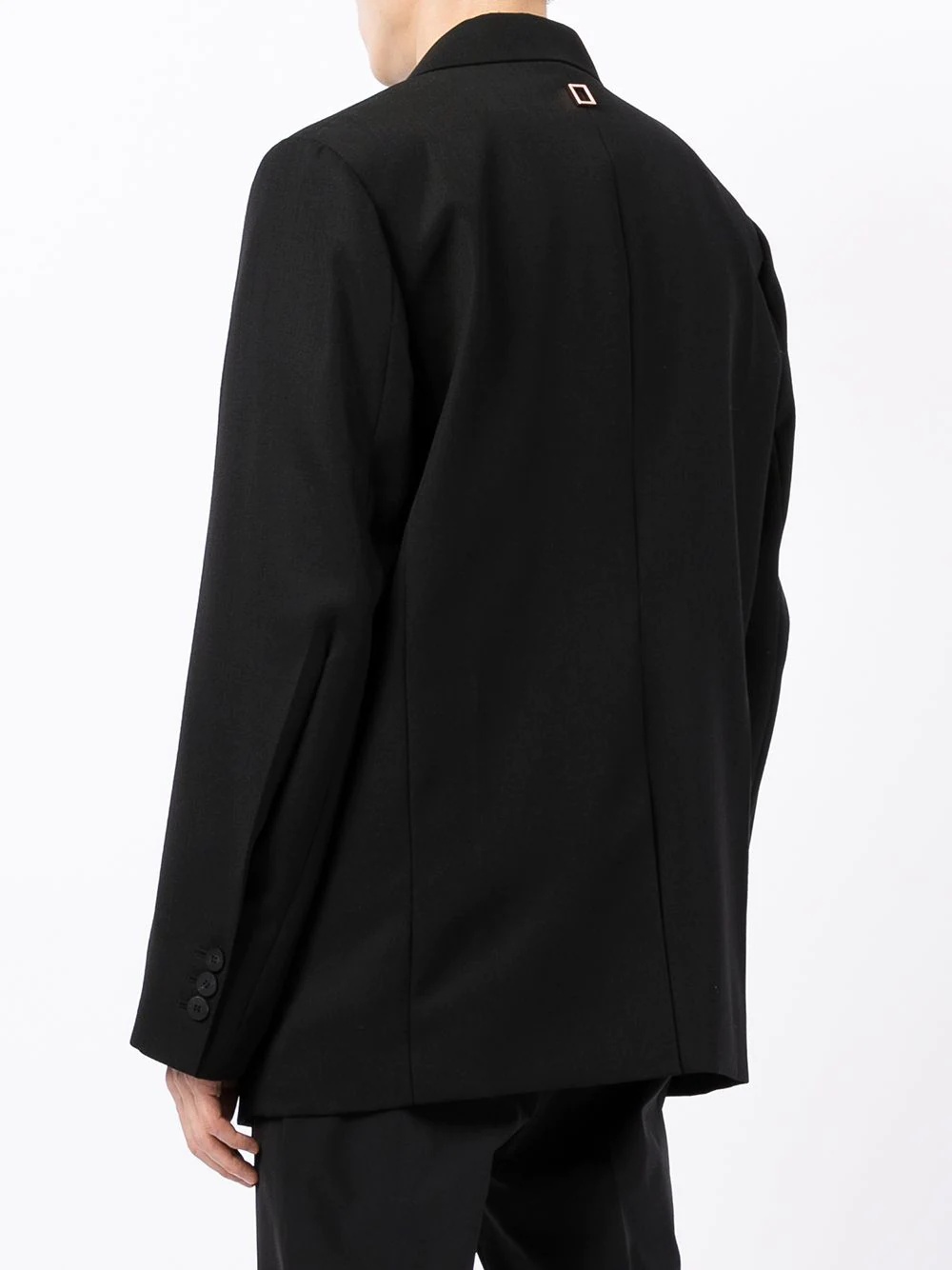 asymmetric-hem single breasted jacket - 4