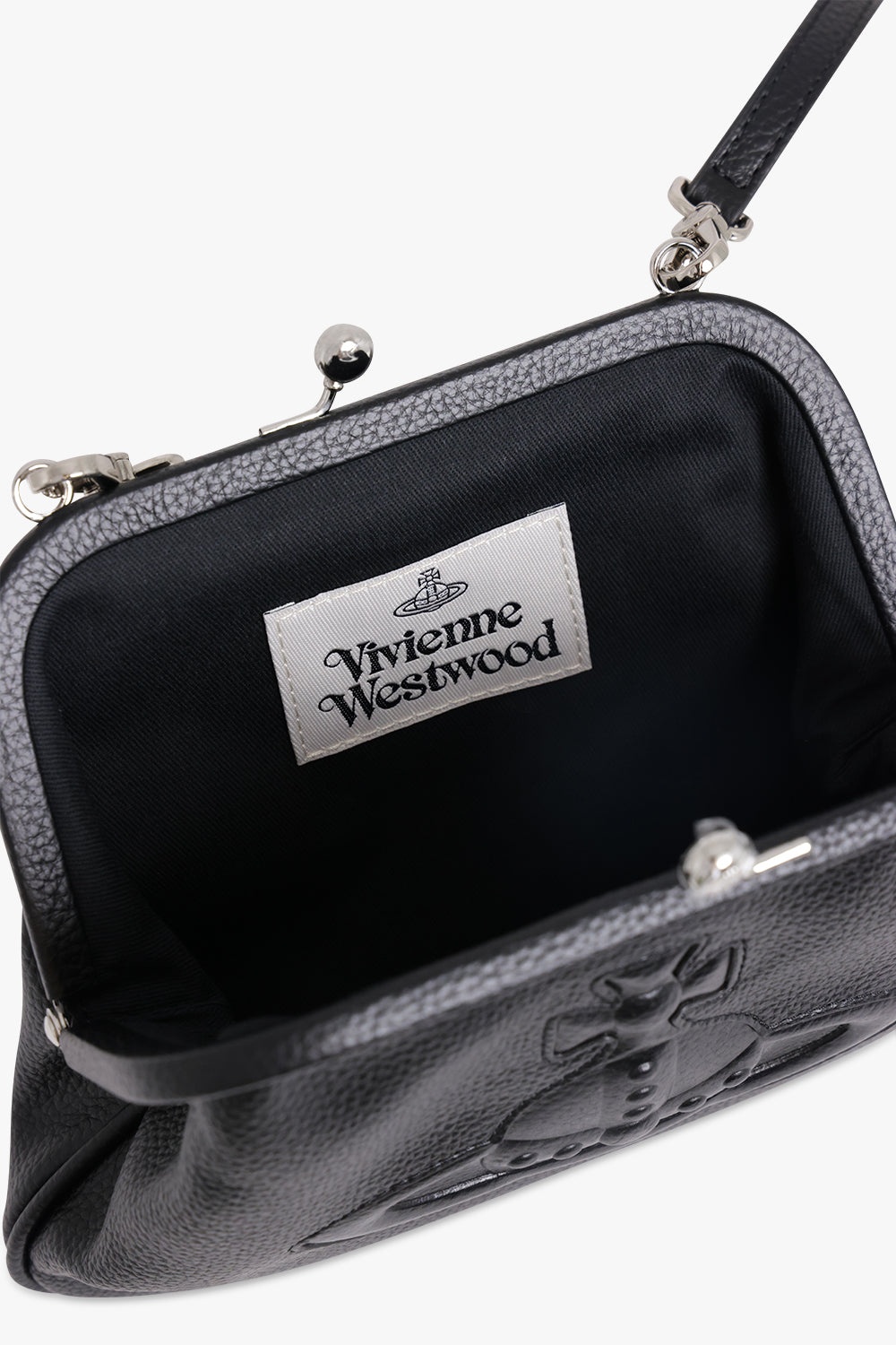 VIVIENNE GRAINED CLUTCH BAG | BLACK - 5
