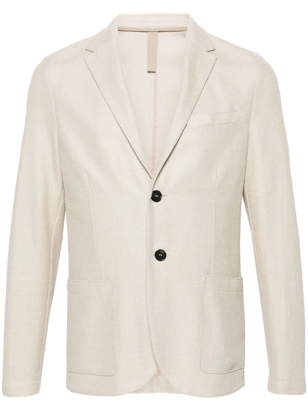 single-breasted linen blend blazer - 1