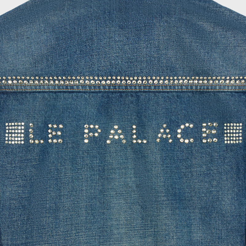 le palace trucker jacket in dark union wash 4