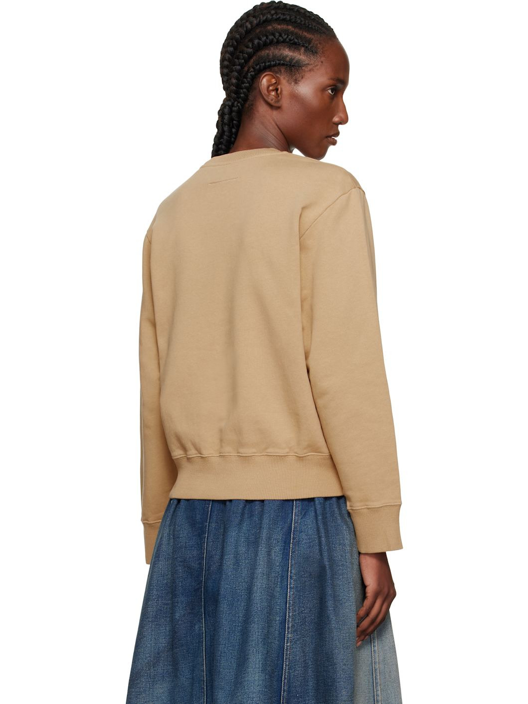 Tan Printed-Logo Sweatshirt - 3