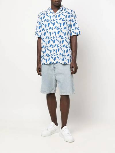 Sunspel leaf-print short-sleeve shirt outlook