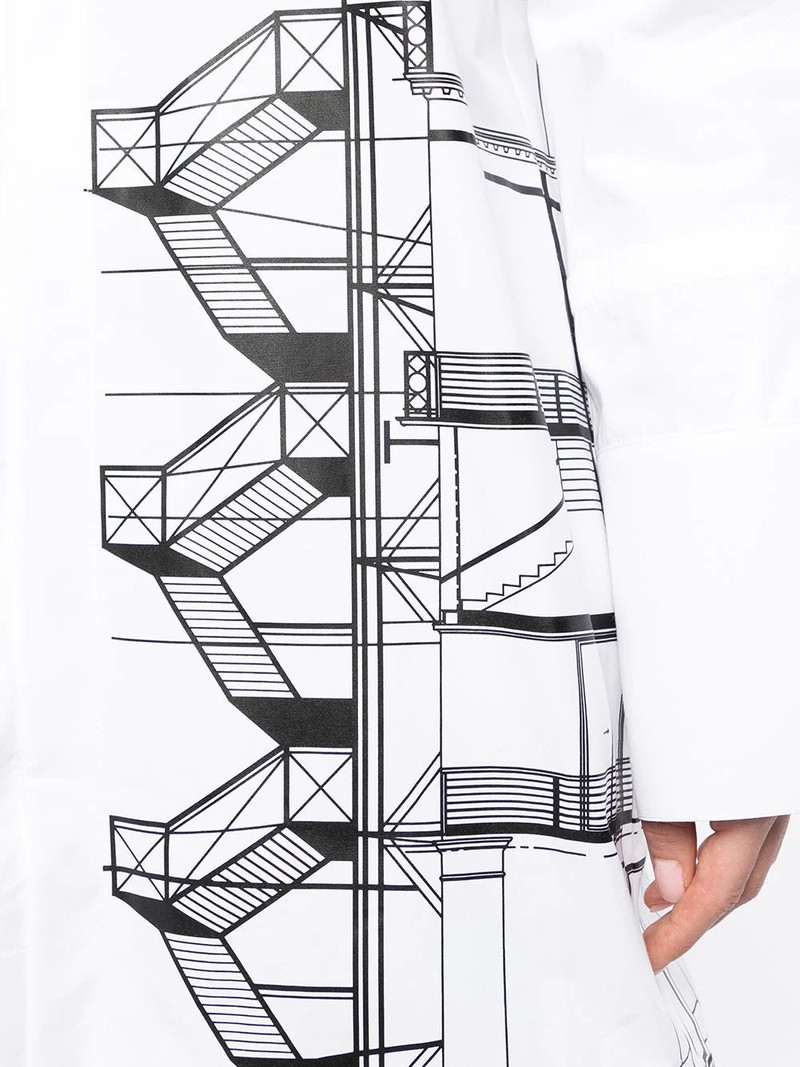 graphic-print tied-sleeves mini dress 5