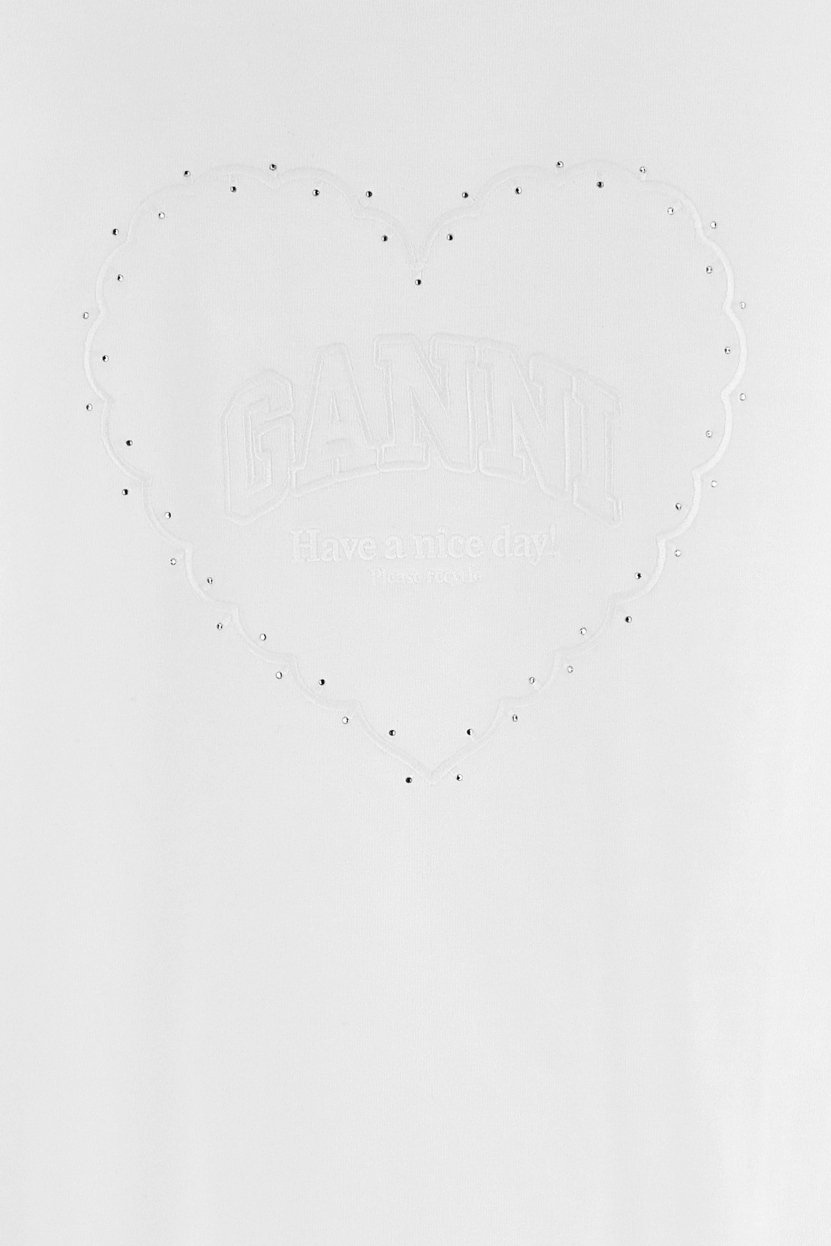 Rhinestone logo embroidery T-shirt - 5