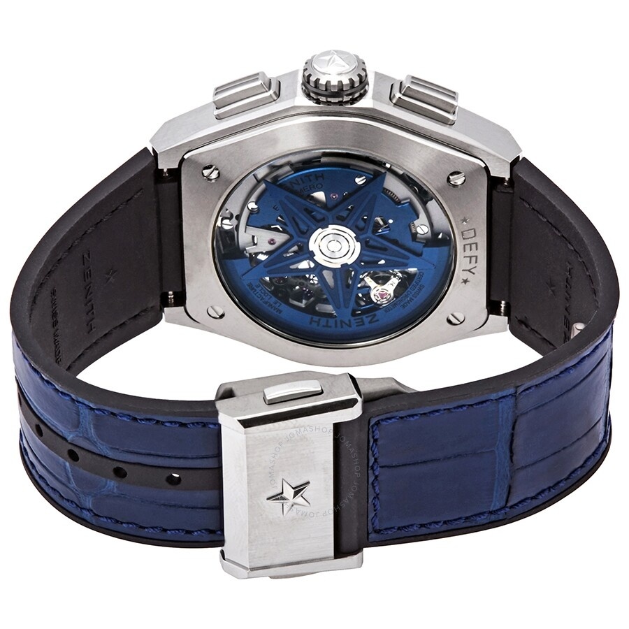 Zenith Defy El Primero 21 Chronograph Automatic Blue Skeletal Dial Titanium Men's Watch 95.9002.9004 - 3