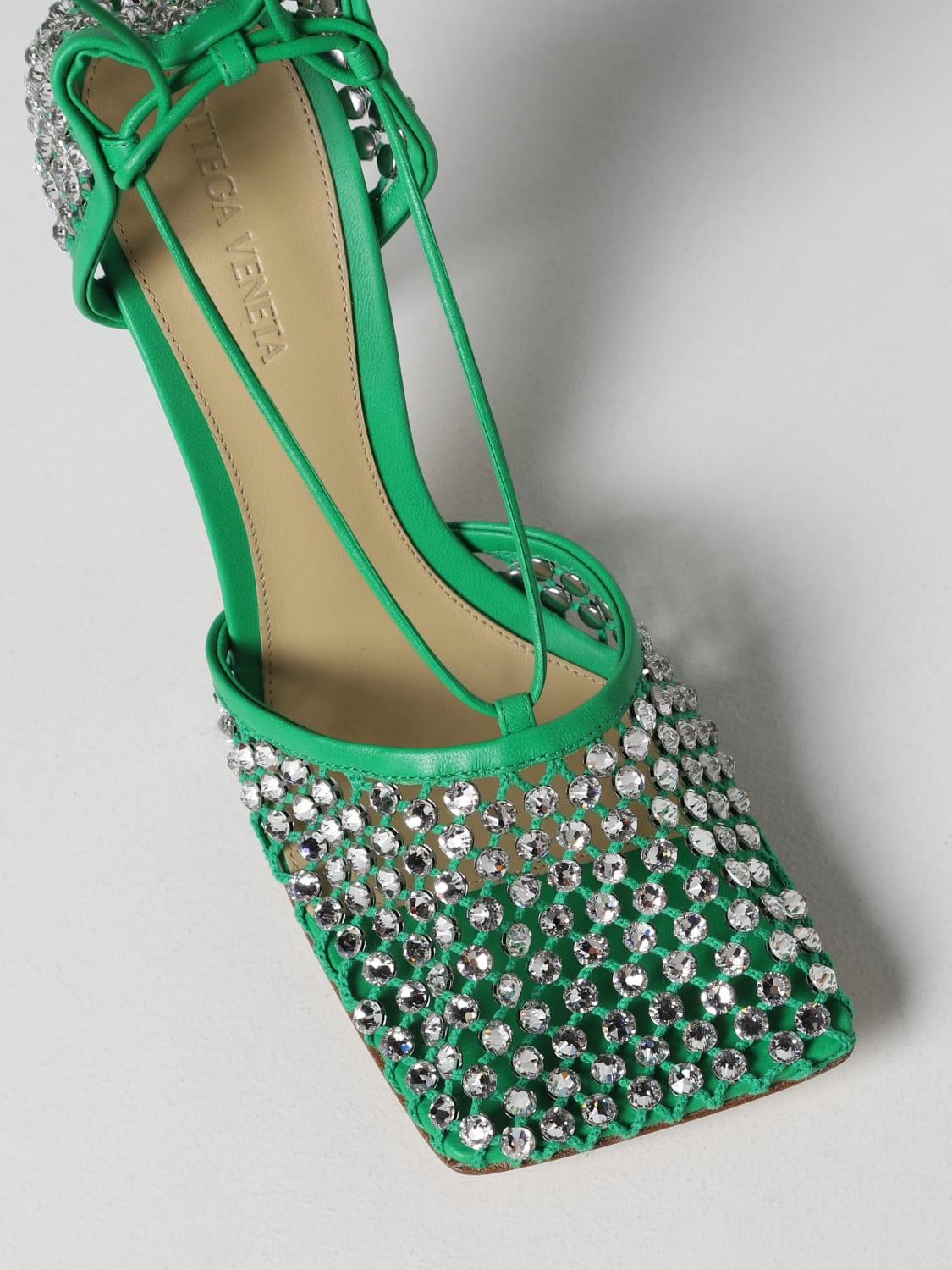 Bottega Veneta Sparkle stretch lace-up sandals - 4