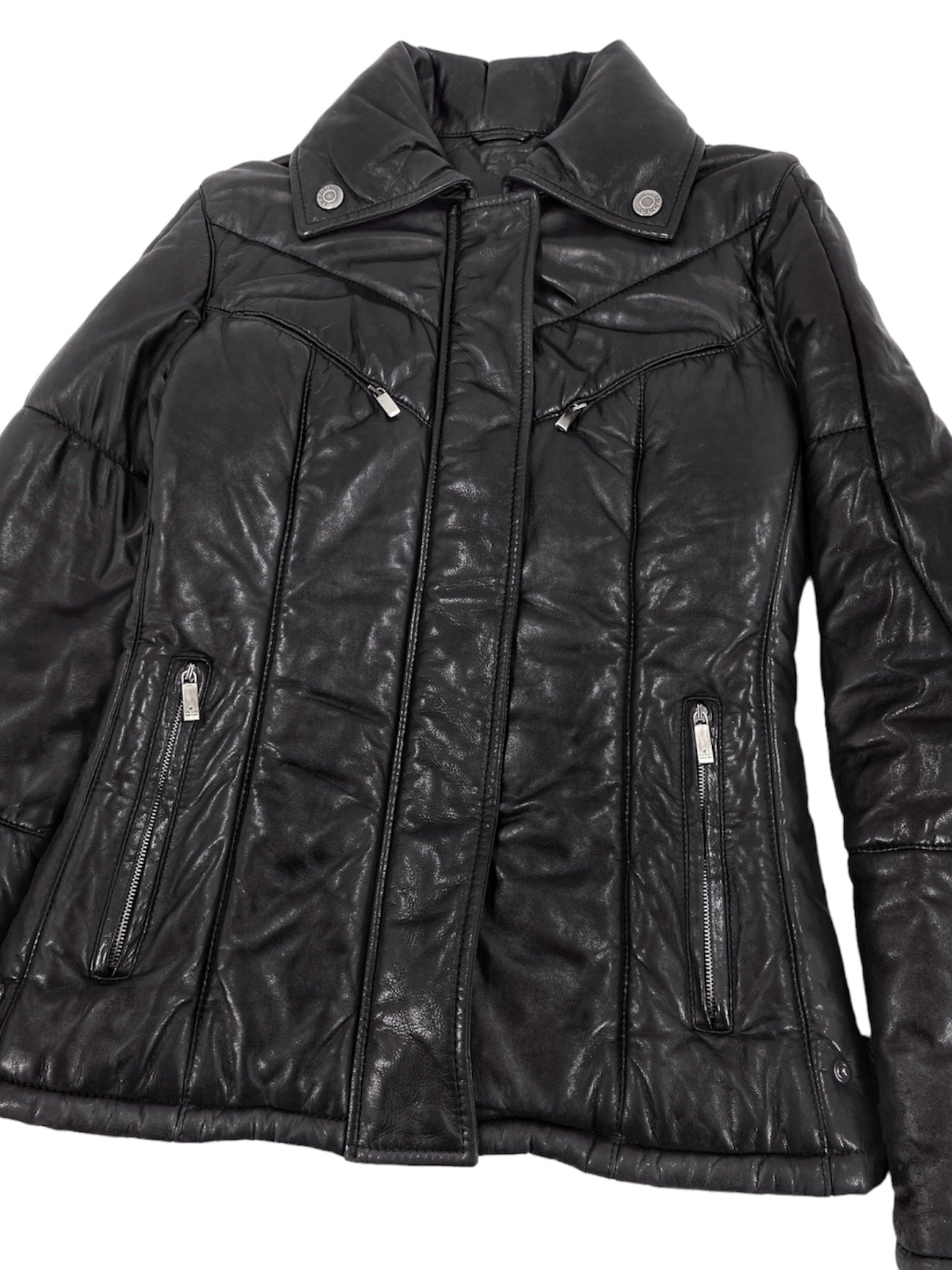 Gucci Fall 1998 Tom Ford Lambskin Leather Quilted Down Puffer Jacket 40 - 14