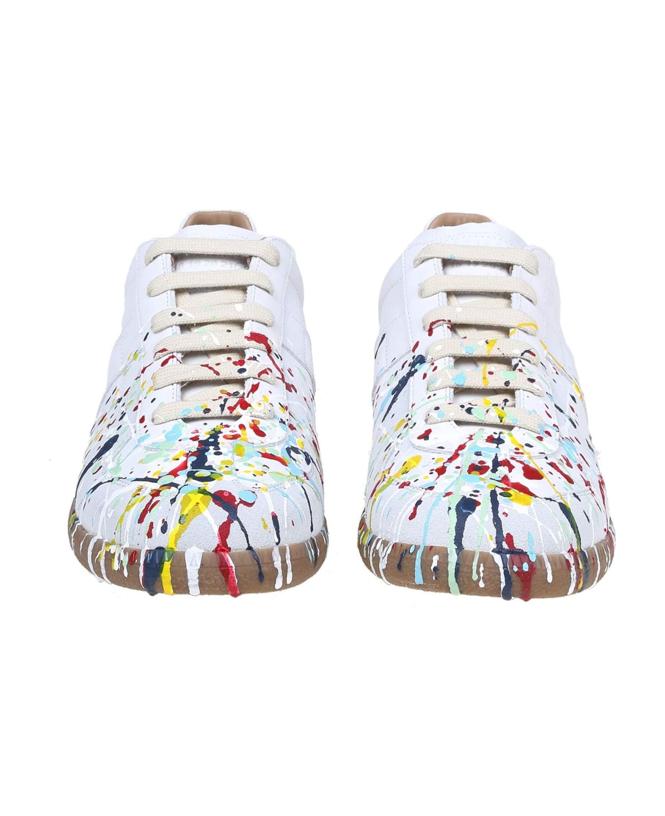 Leather Sneakers With Pollock Detail - 3