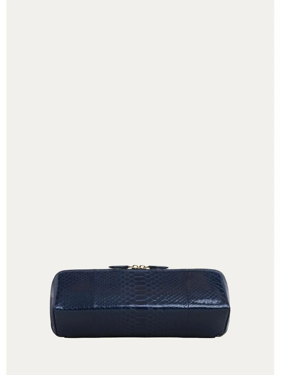 Delta Snakeskin Leather Clutch Bag - 1
