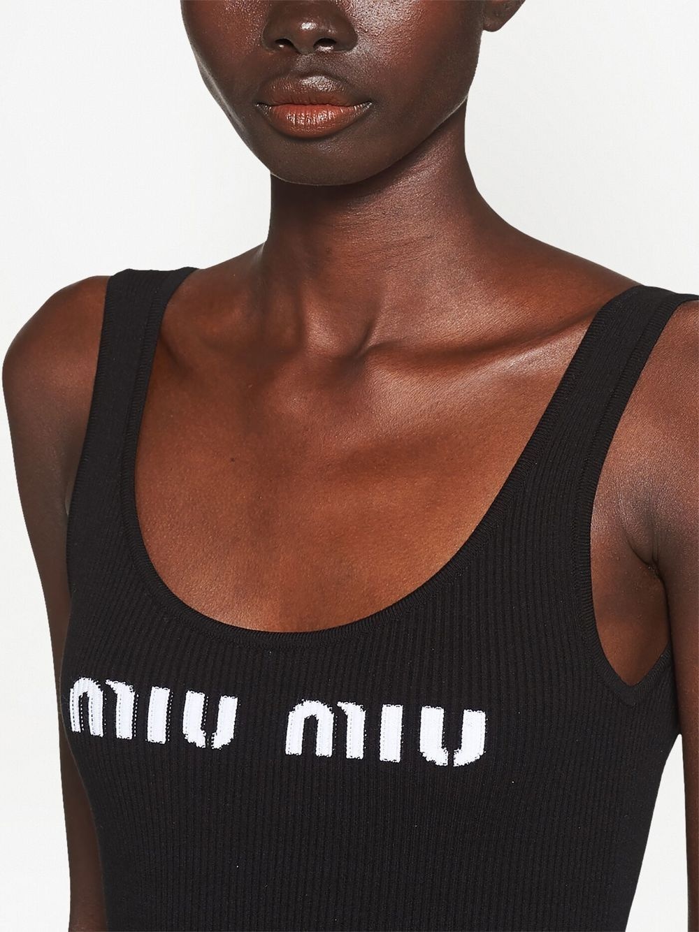 logo-print open-back dress - 5