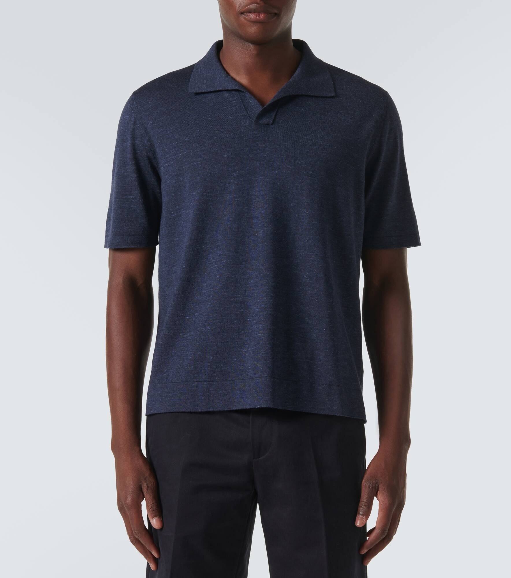 Cool silk, cashmere, and linen polo shirt - 3