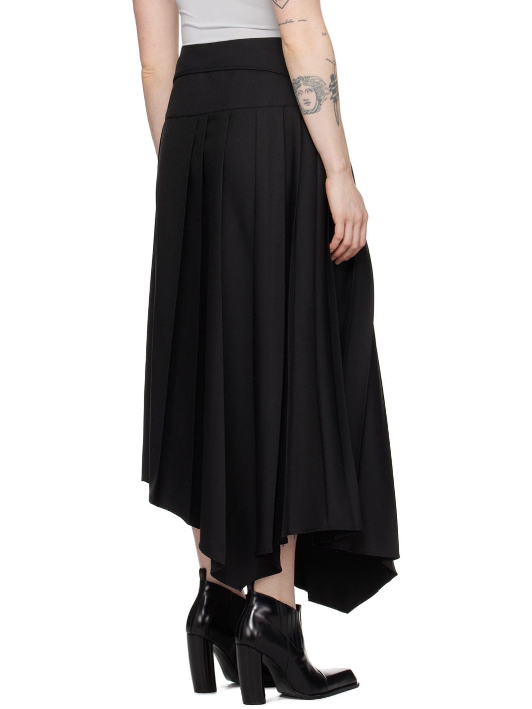 Black Belted Maxi Skirt - 3