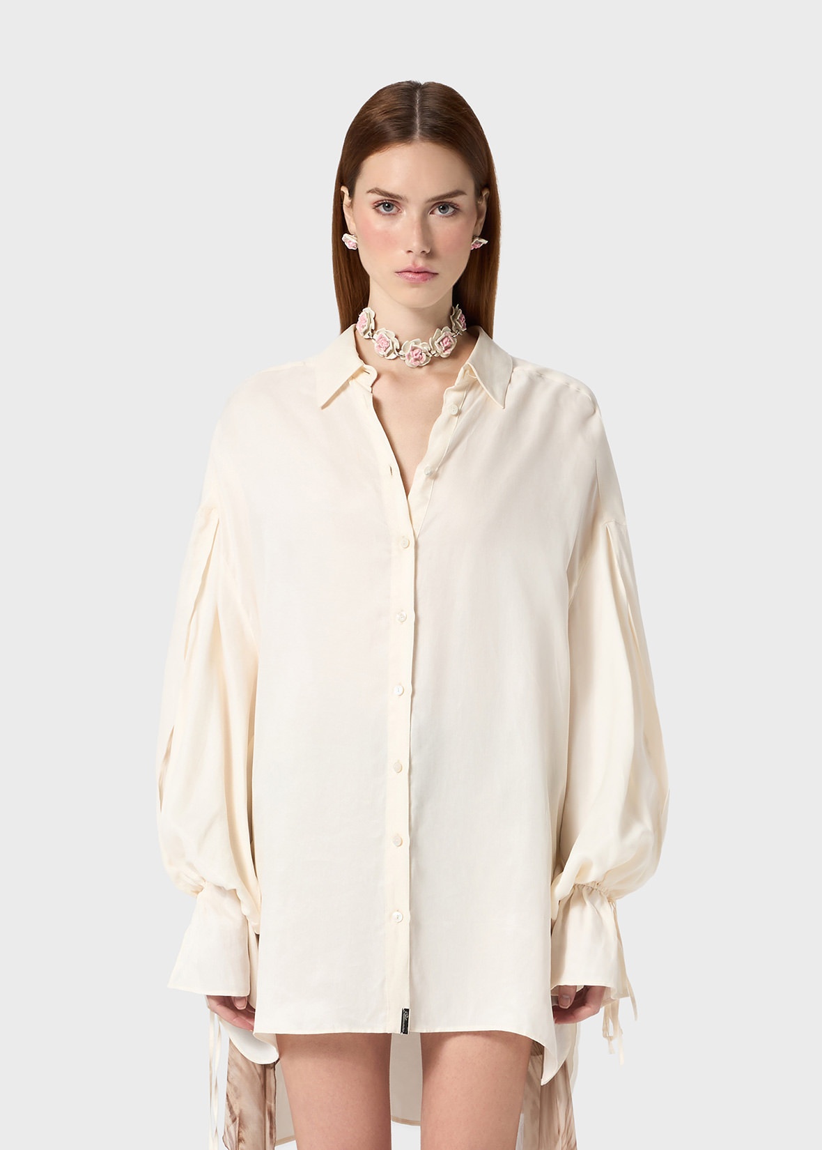 OVERSIZED SHIRT IN WASHED GABARDINE - 3