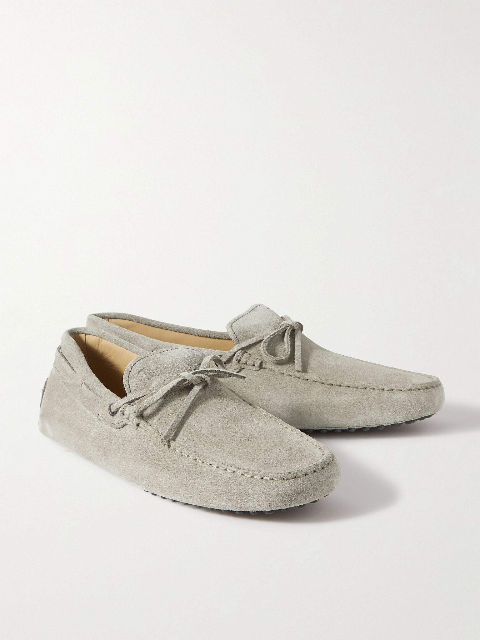 Gommino Suede Driving Shoes Taupe - 4