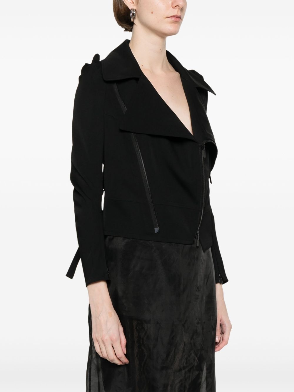 wool biker jacket - 3