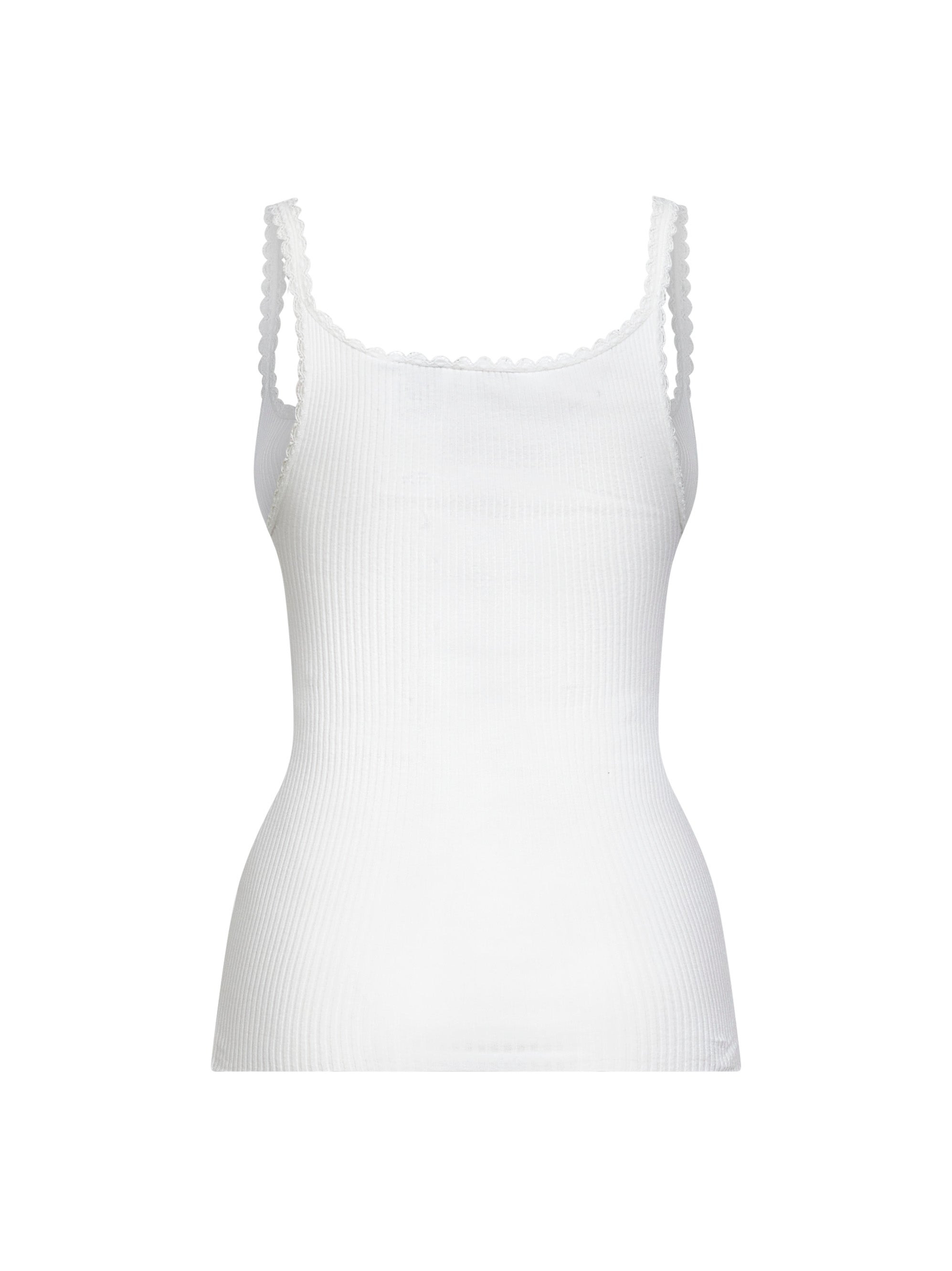 Chloé Women White Tubular Cotton Fitted Tank Top - 2
