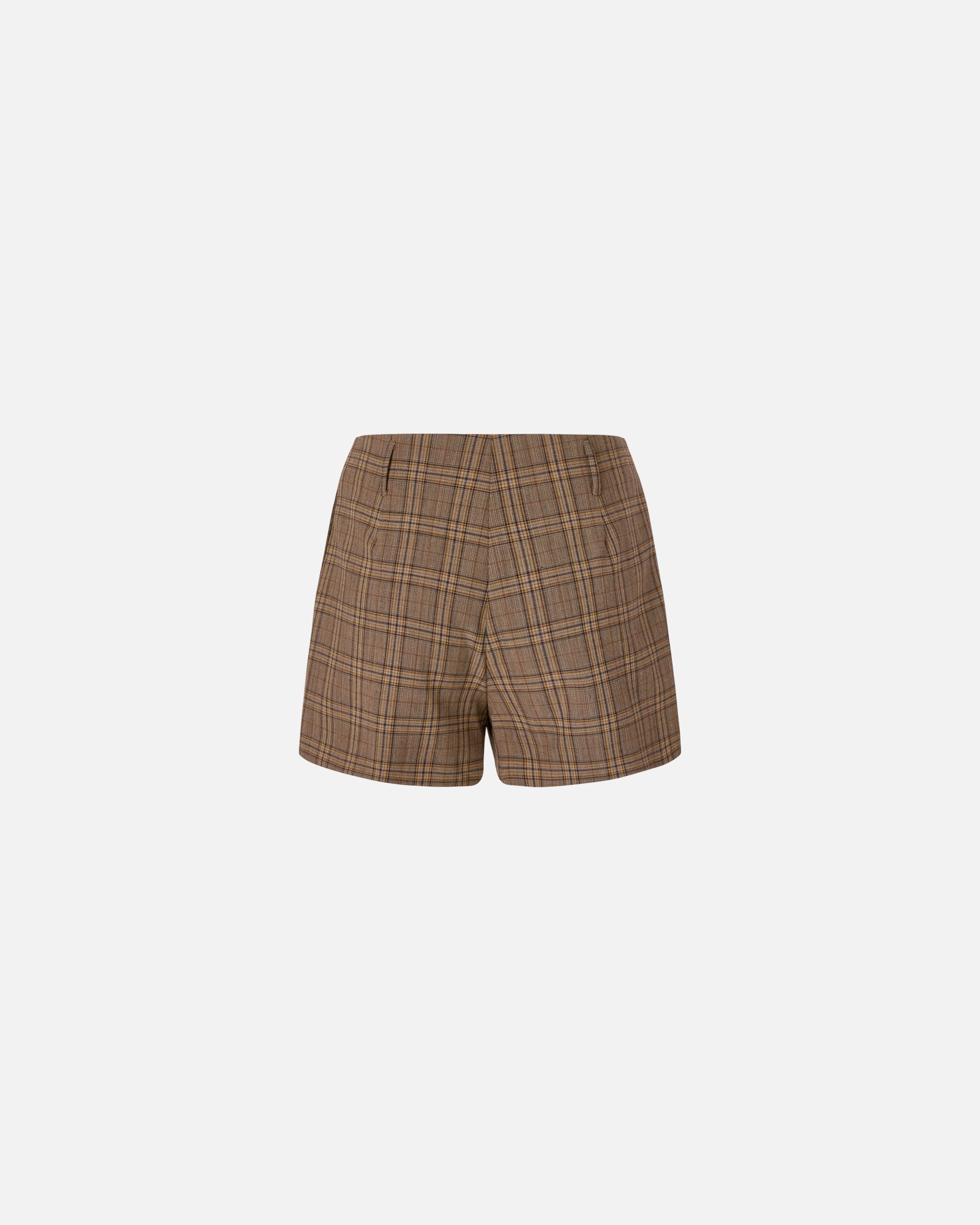 WIDE SHORTS WITH CHECKED PATTERN - 2