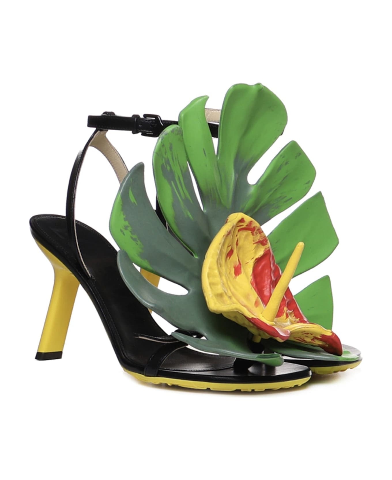 Petal Monstera Leather Sandals - 2