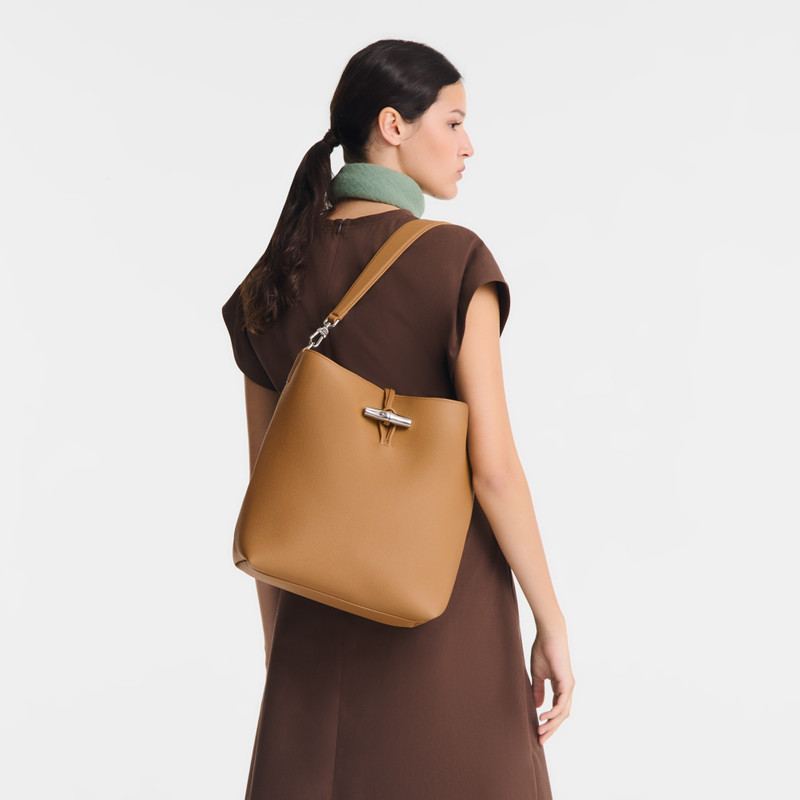 Longchamp Le Roseau Hobo bag Walnut - Leather outlook