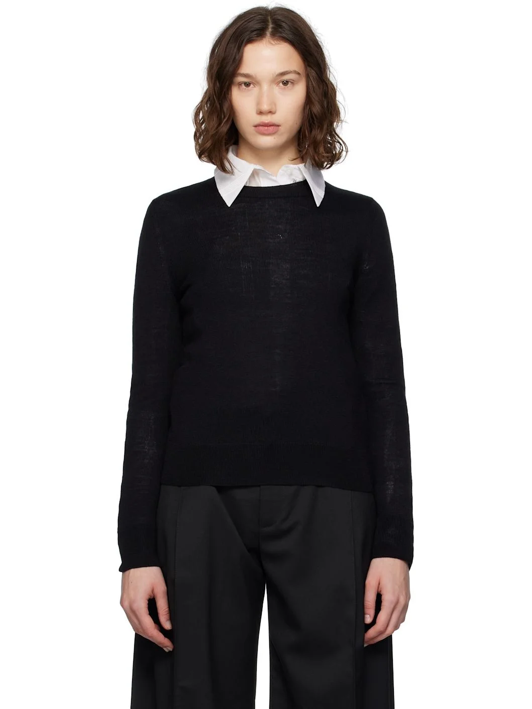 Black Elbow Patch Sweater - 1