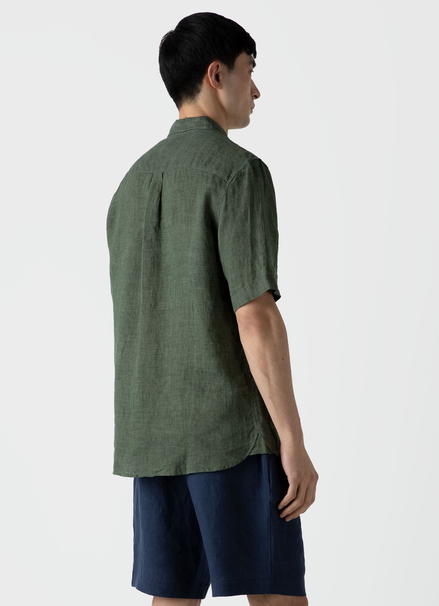 Short Sleeve Linen Shirt - 4