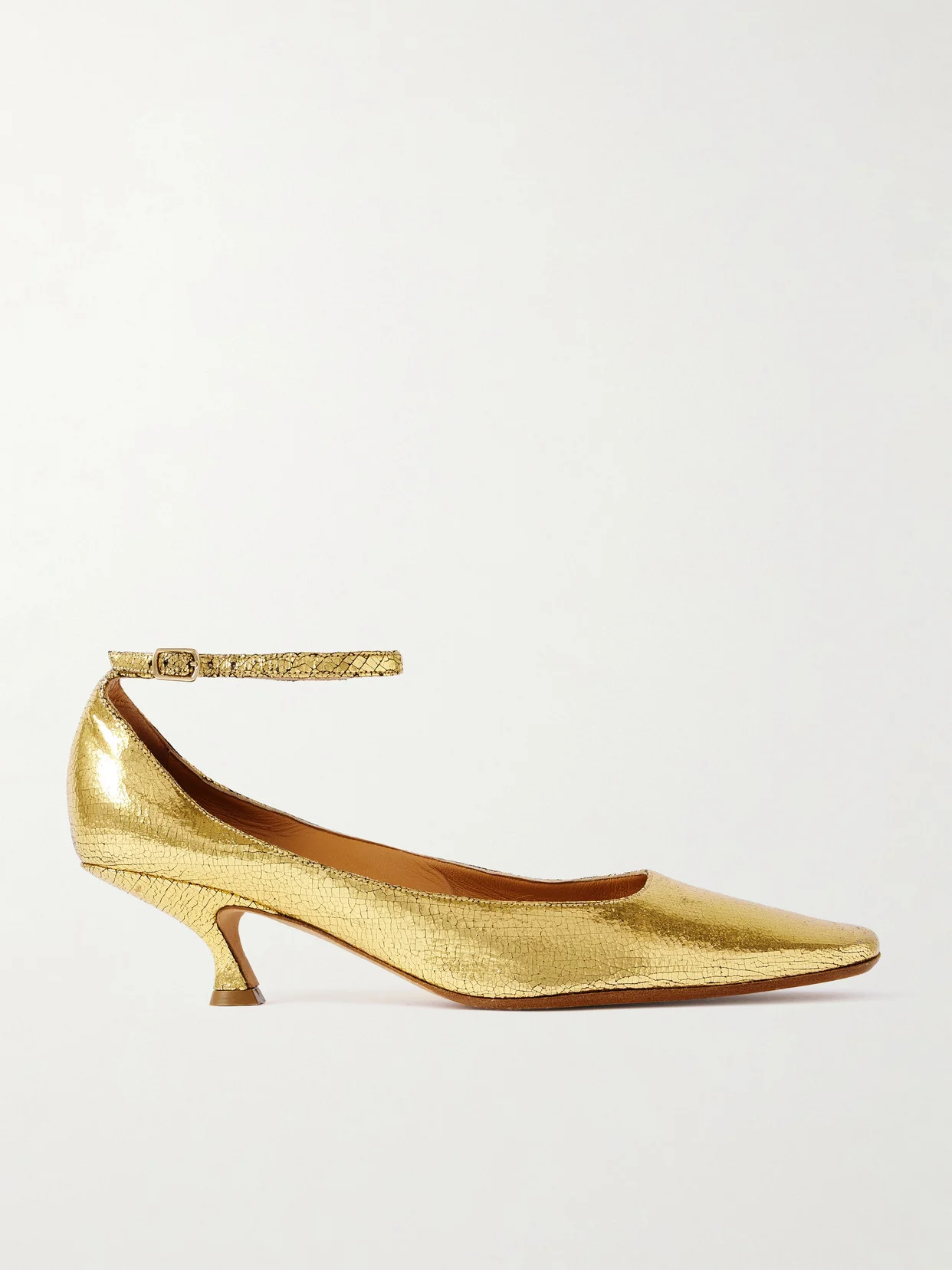 Anna Metallic Cracked-leather Pumps - 1