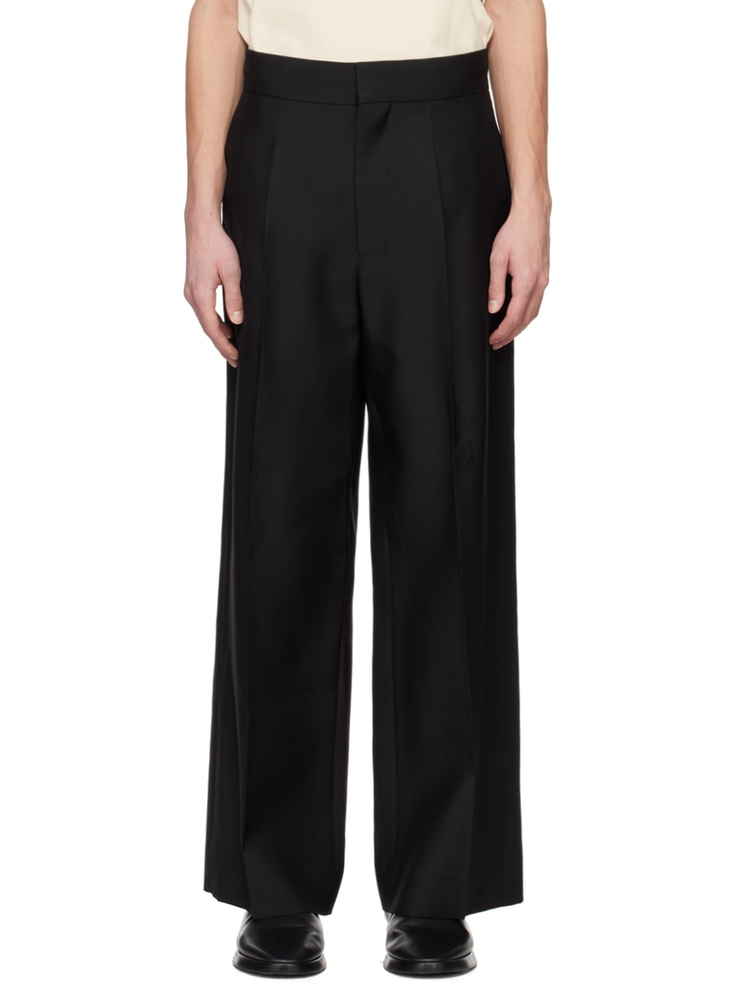 Black Wide-Leg Trousers - 1