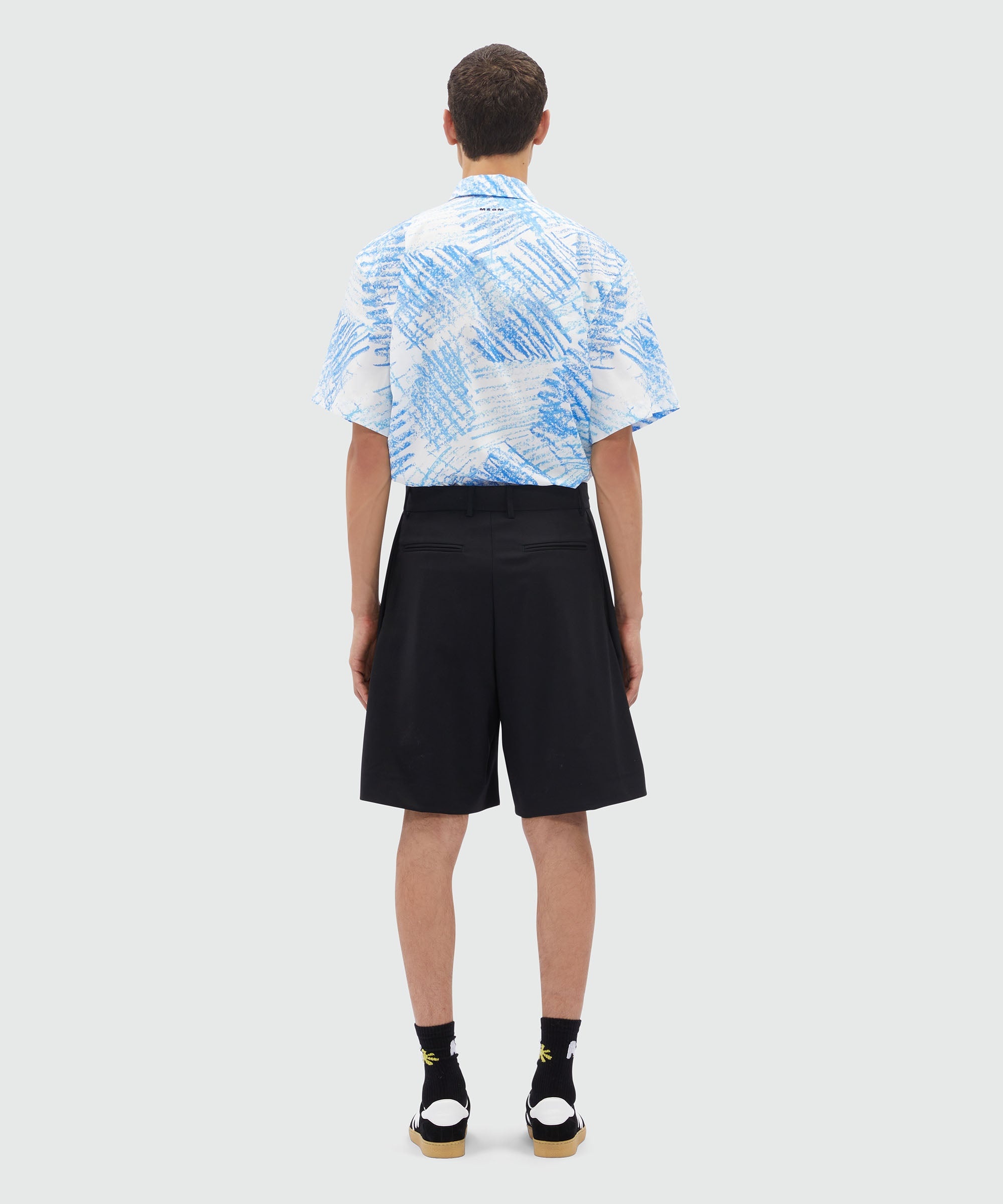 Bermuda shorts in black fresco wool - 3