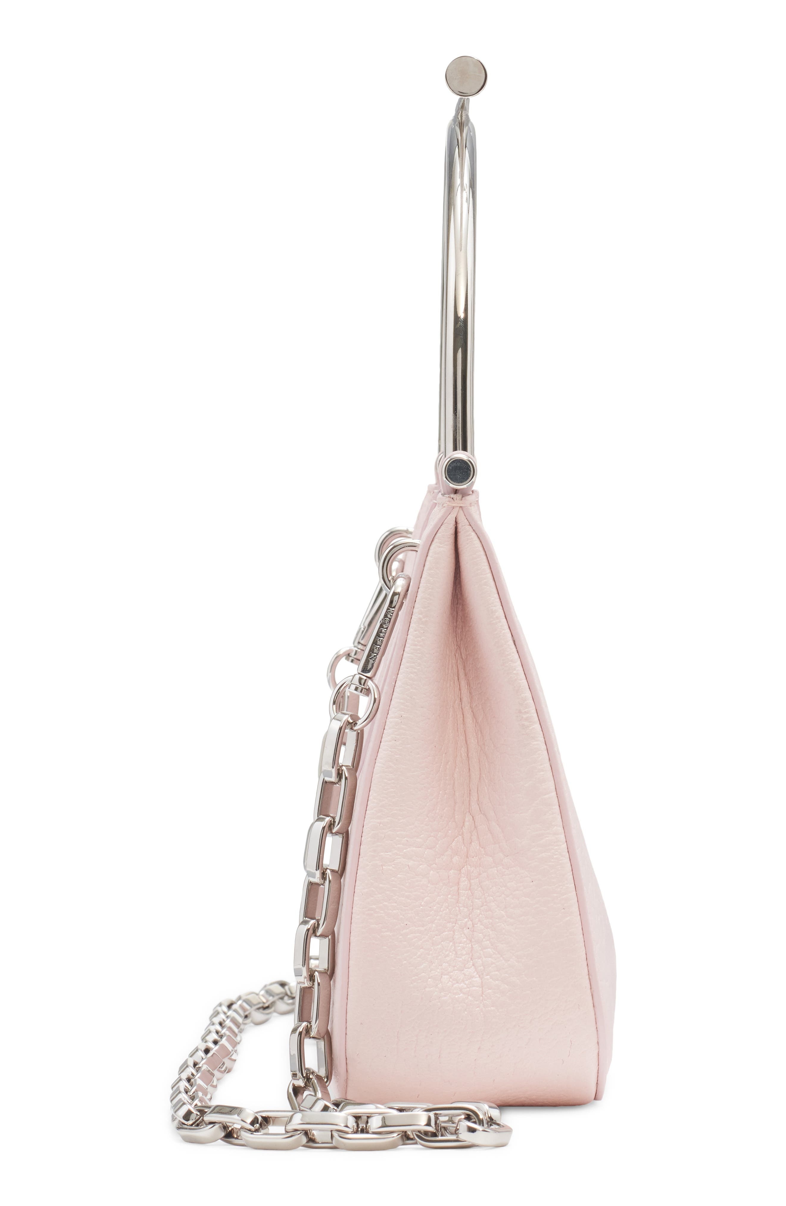 McQueen Mini T-Bar Crossbar Leather Handbag in 9813 Venus Pink/Silver at Nordstrom - 6