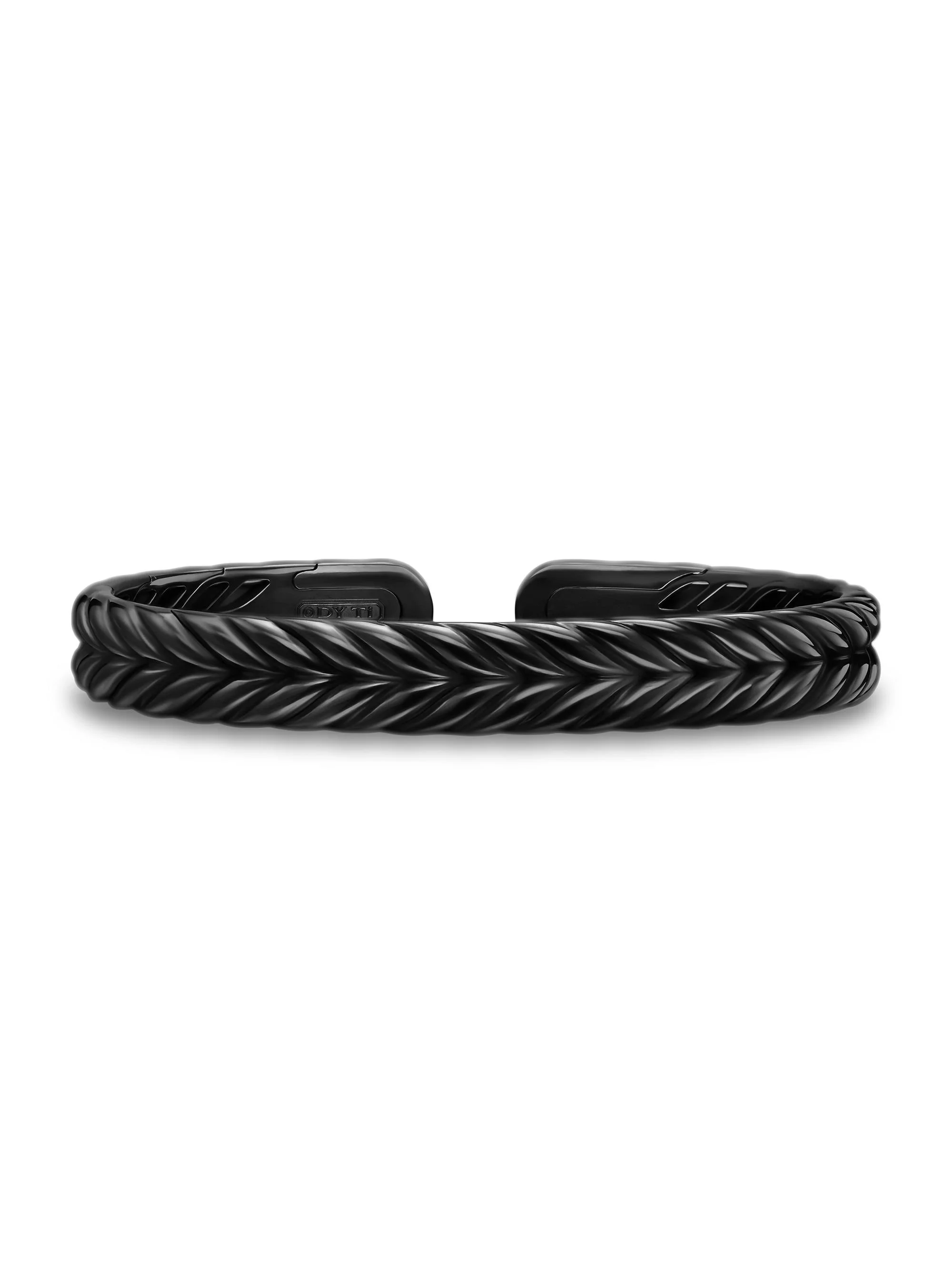 Men's Chevron Flex Bracelet in Black Titanium, 10MM - Black - 1