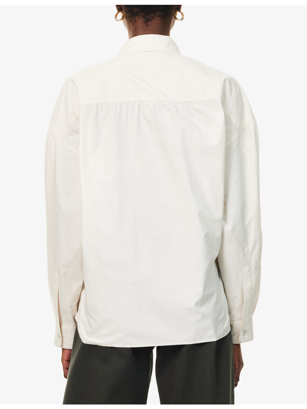 Twisted Long-Sleeves Cotton And Silk Shirt - 4