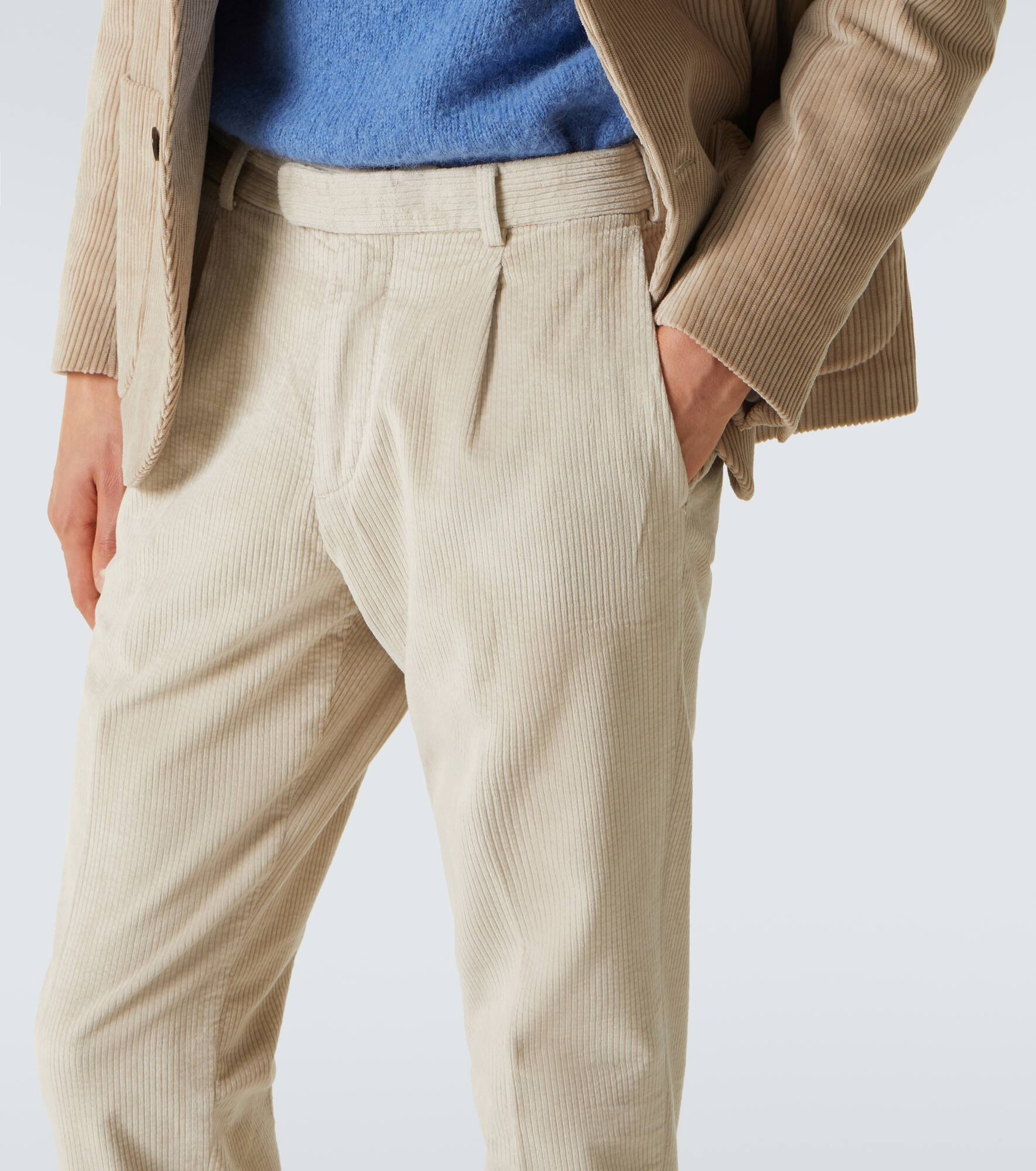 Cotton and silk-blend corduroy straight pants - 5