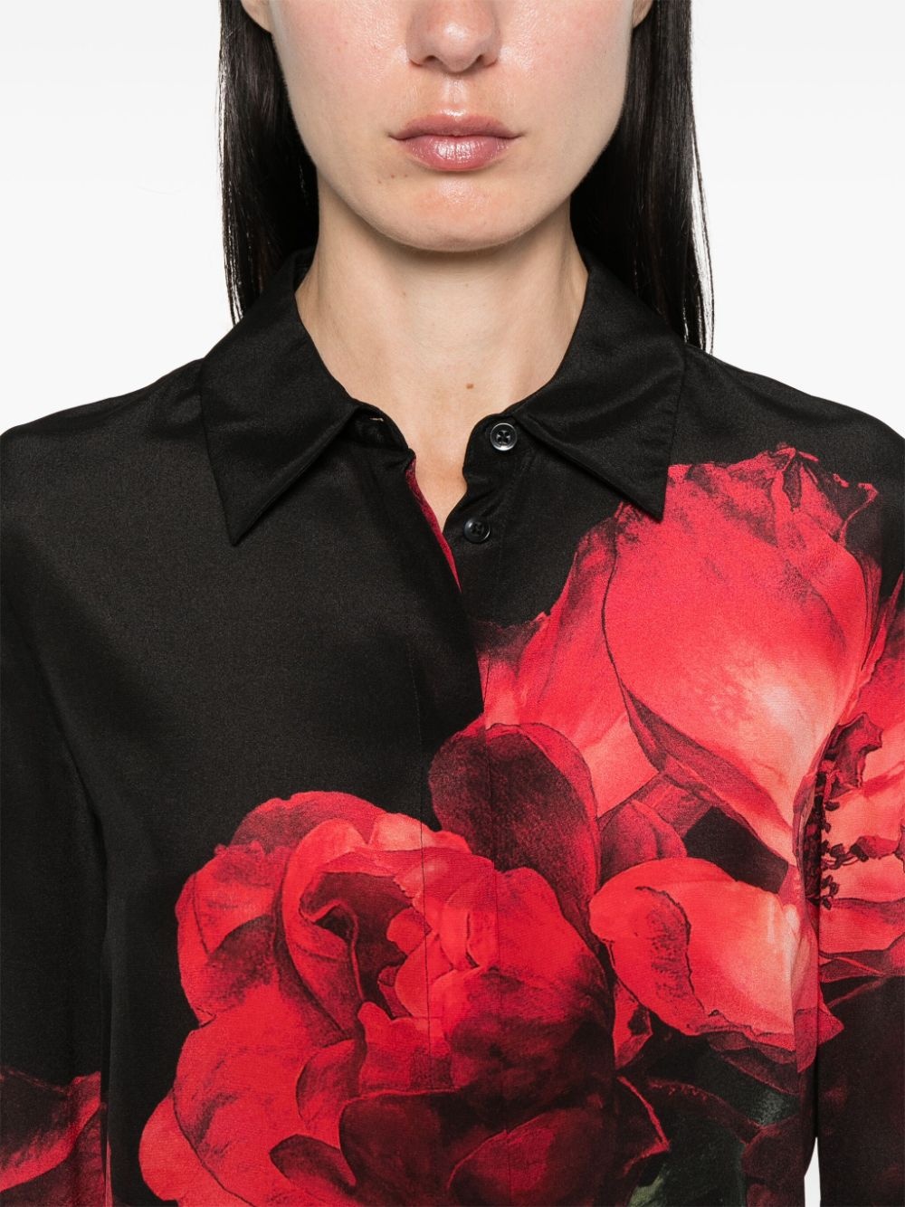 floral-print silk shirt - 5