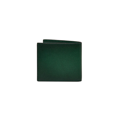 Santoni Green saffiano leather wallet outlook