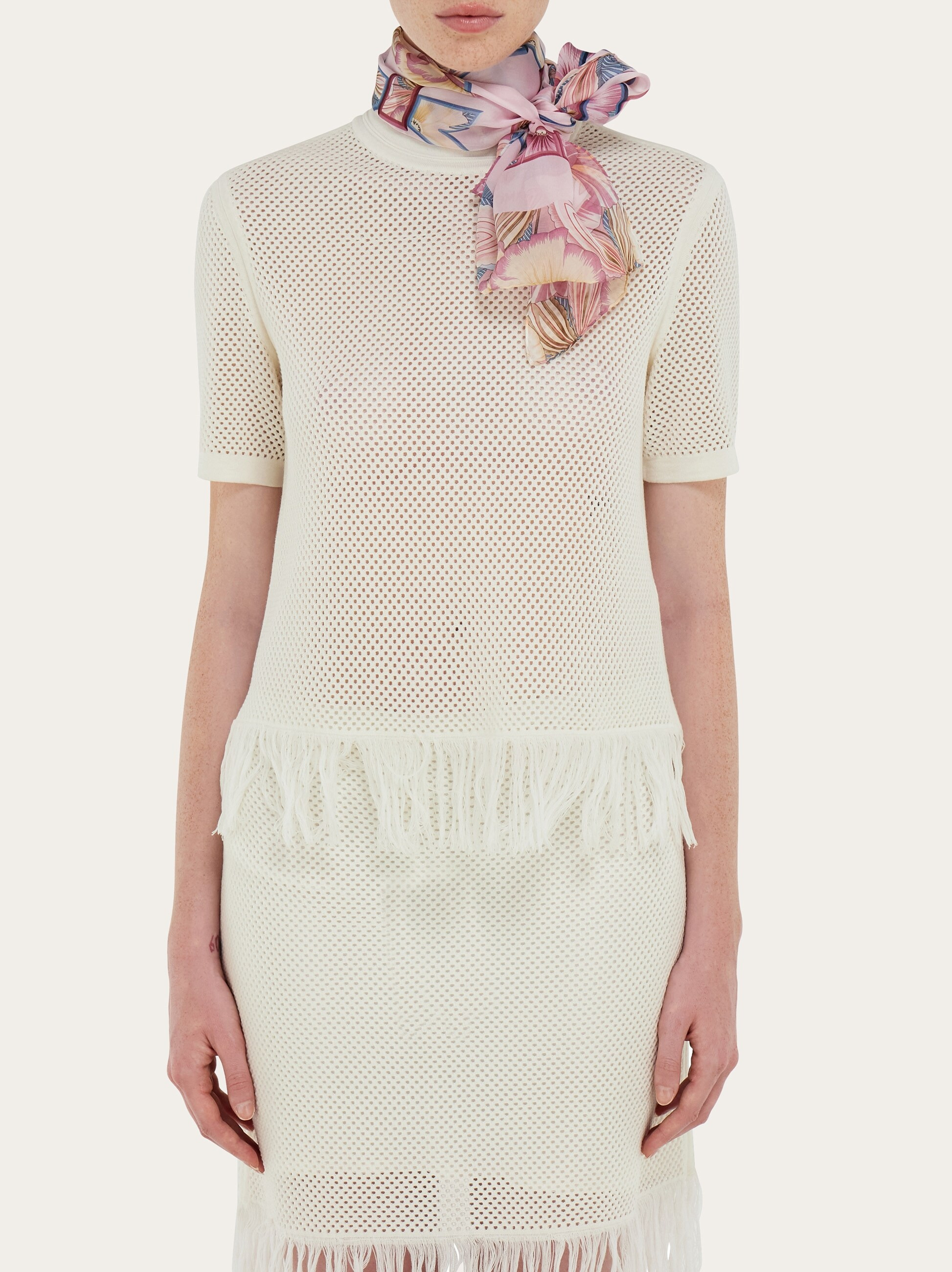 Gancini print silk scarf - 3