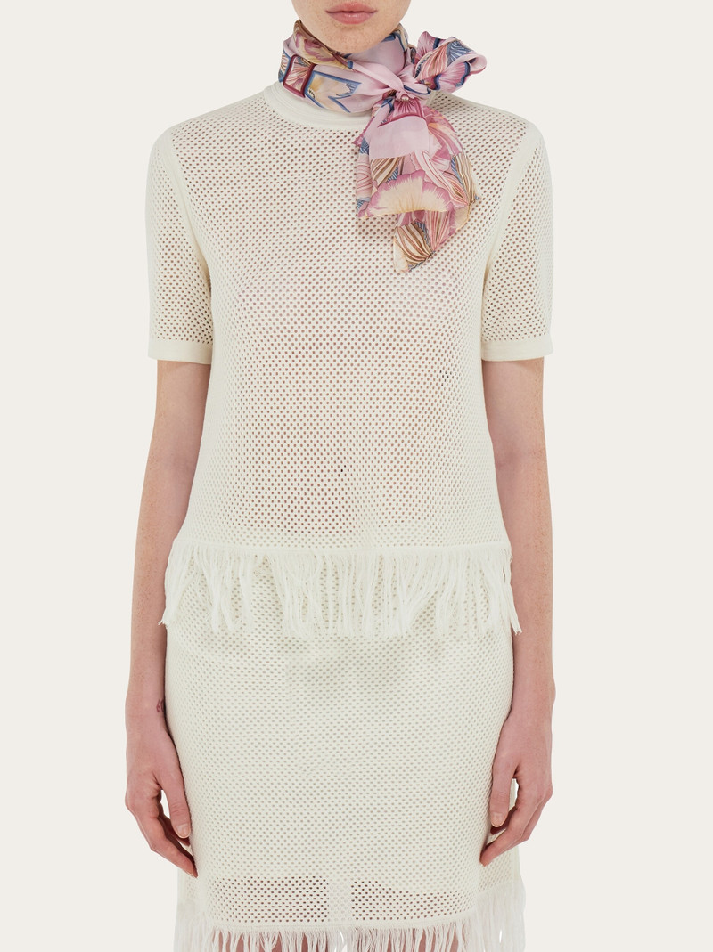Gancini print silk scarf 3