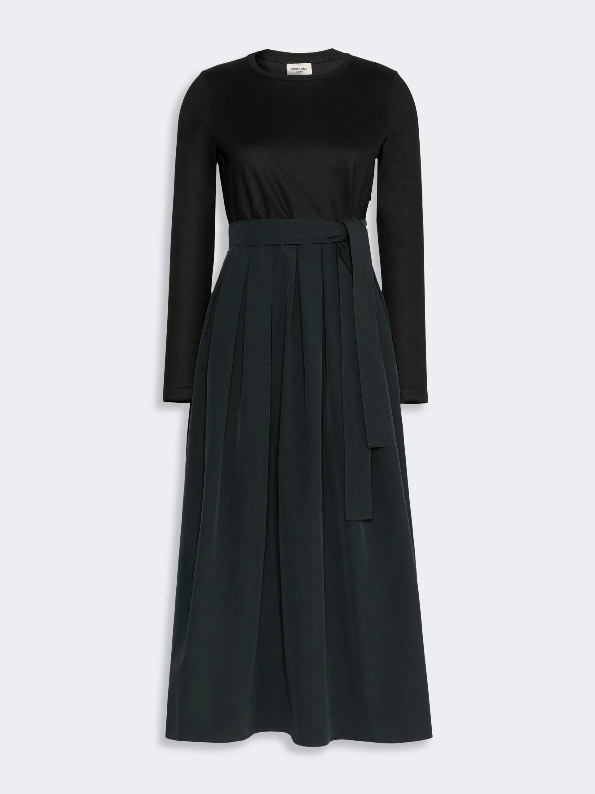 CARIOCA Jacquard jersey and taffeta dress - BLACK - 1