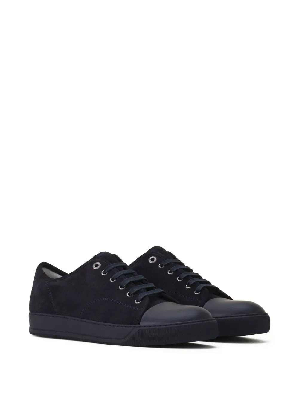 Lanvin Men Suede Sneakers With Contrasting Toecap - 2