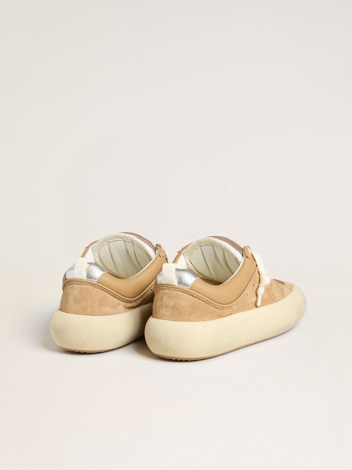 Women's Space-Star Cube in tobacco suede with perforated star - 4