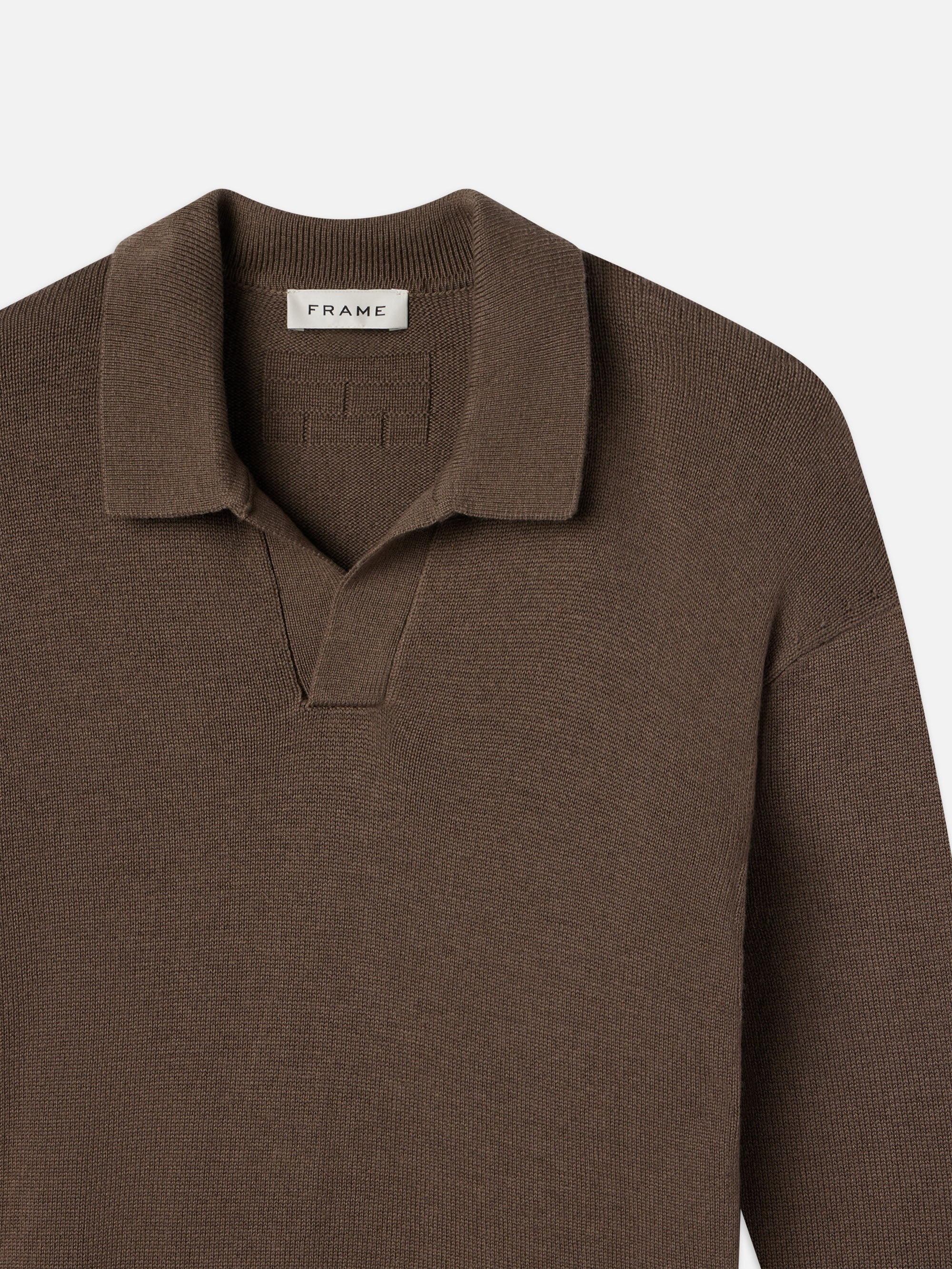 Silk Blend Polo Sweater in Soft Mocha - 3