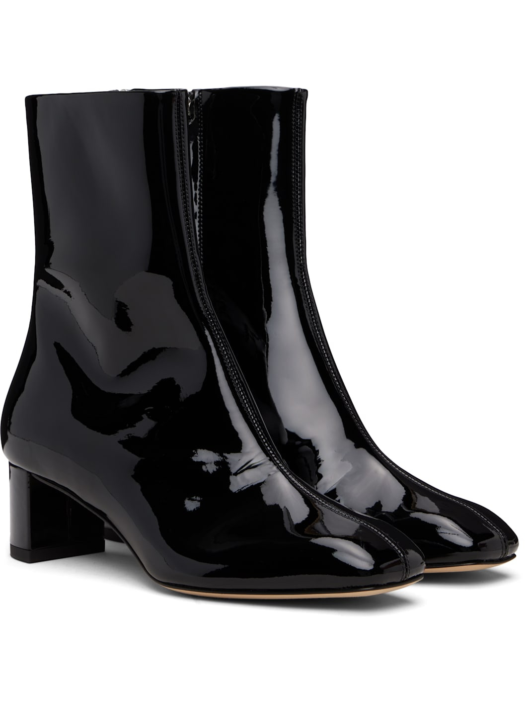 Black Millie Patent Leather Boots - 4