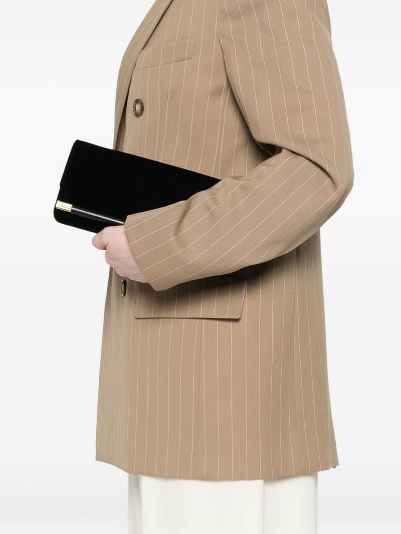 Victoria Beckham 202 velvet bar-detail clutch bag outlook