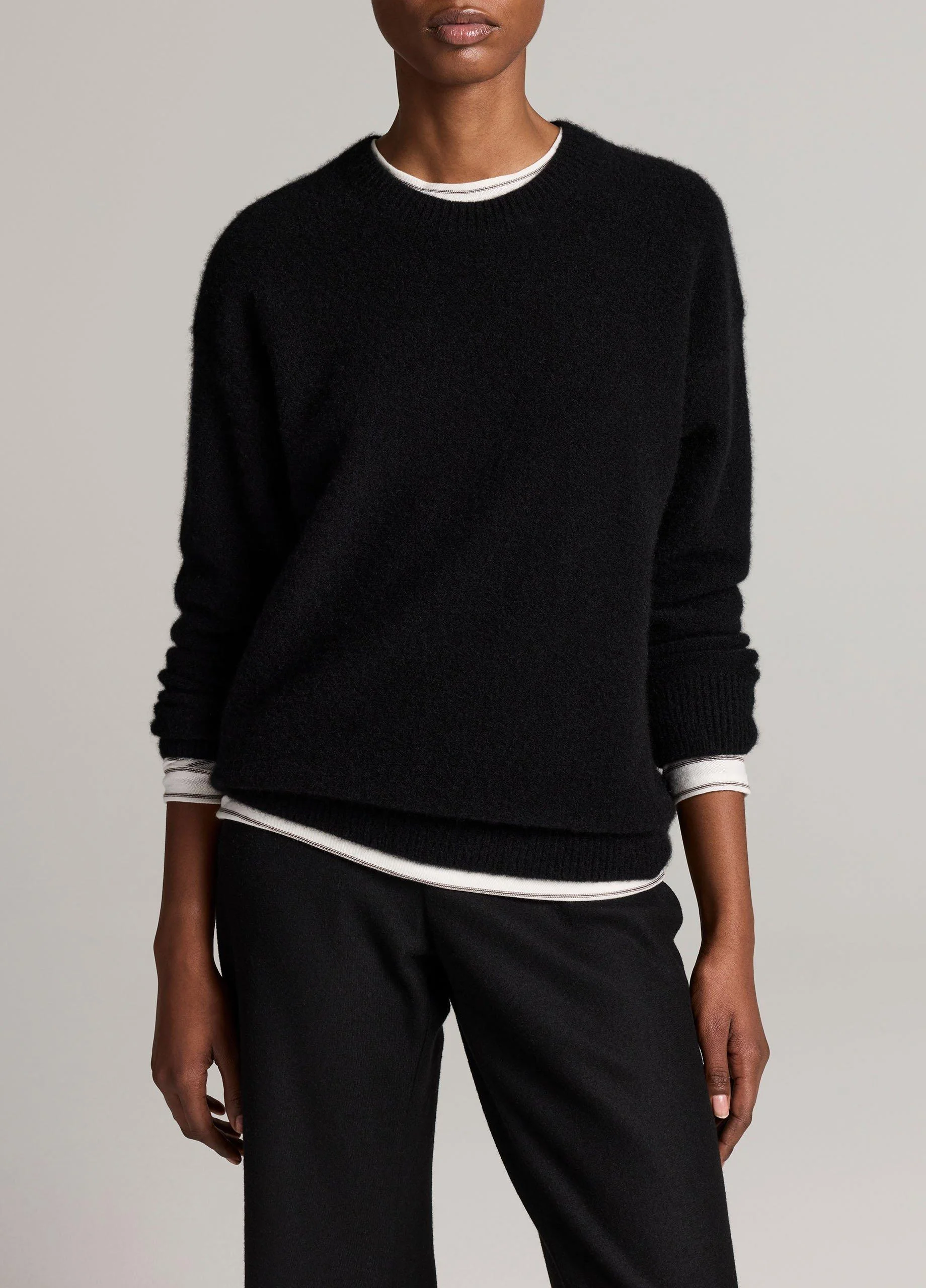 Plush Cashmere Crew Neck Sweater - 1