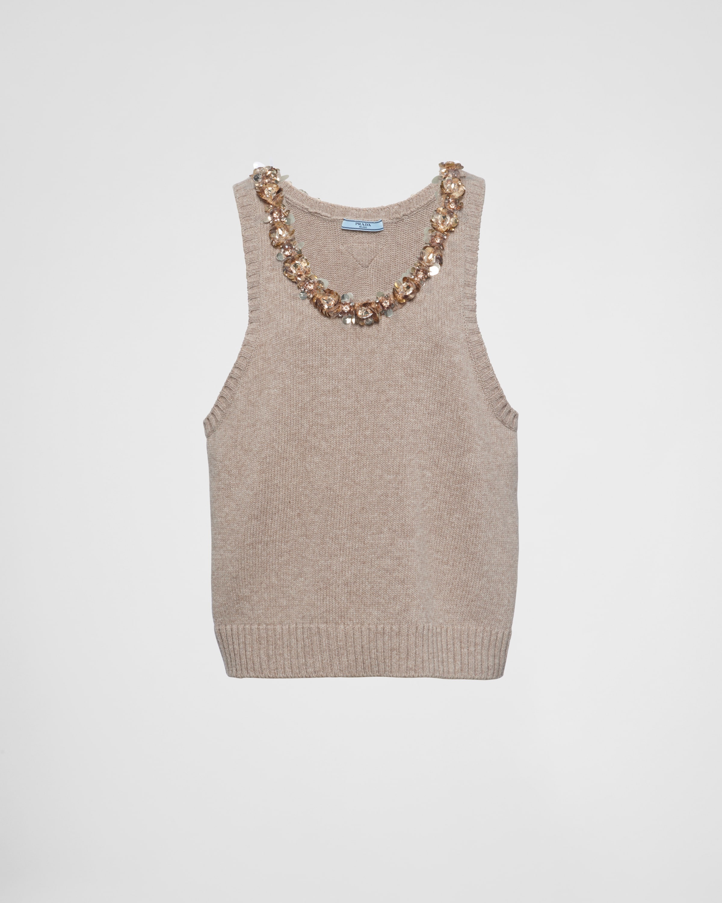 Sleeveless wool and cashmere top - 1