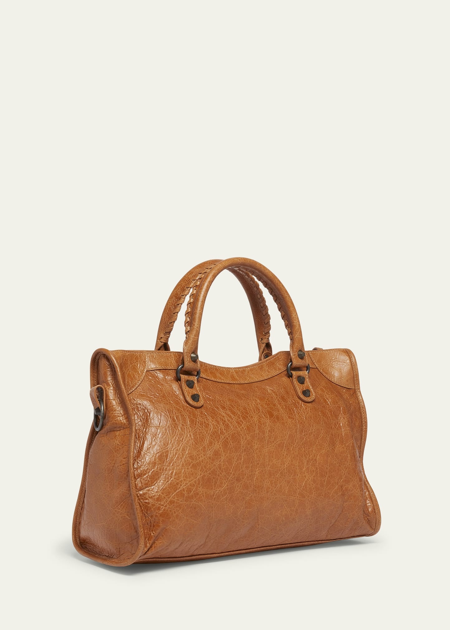 Le City Medium Crinkled Leather Top-Handle Bag - 3