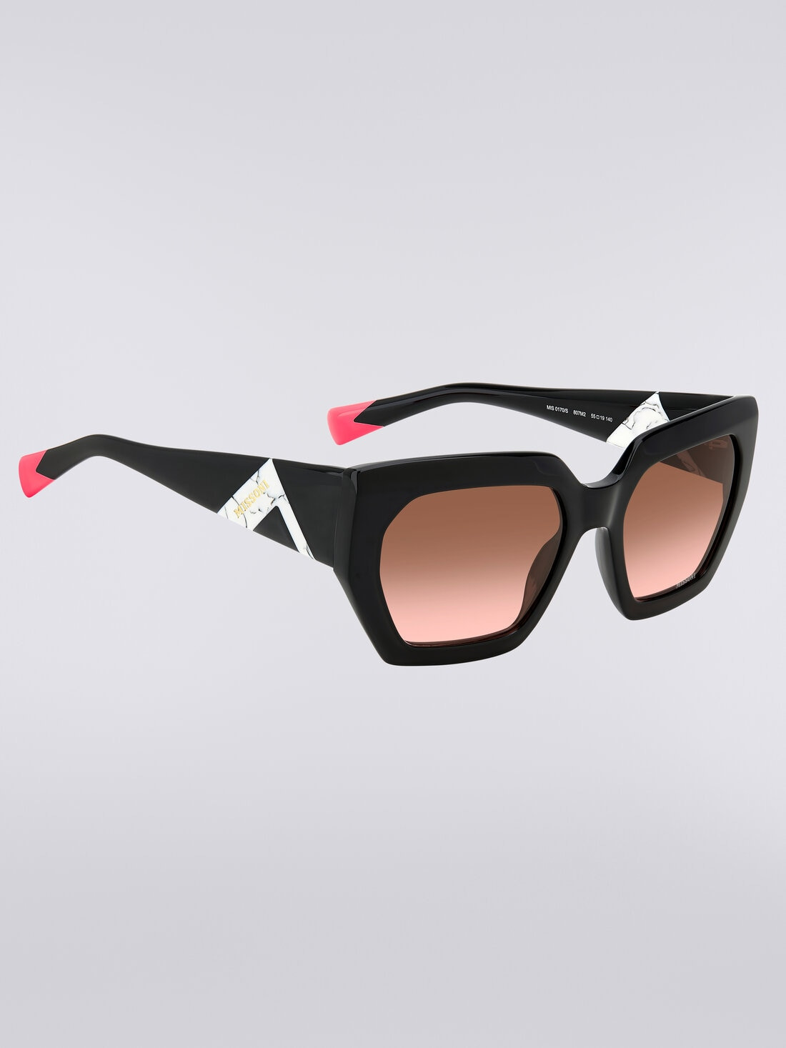 Square frame sunglasses with contrasting logo insert - 3