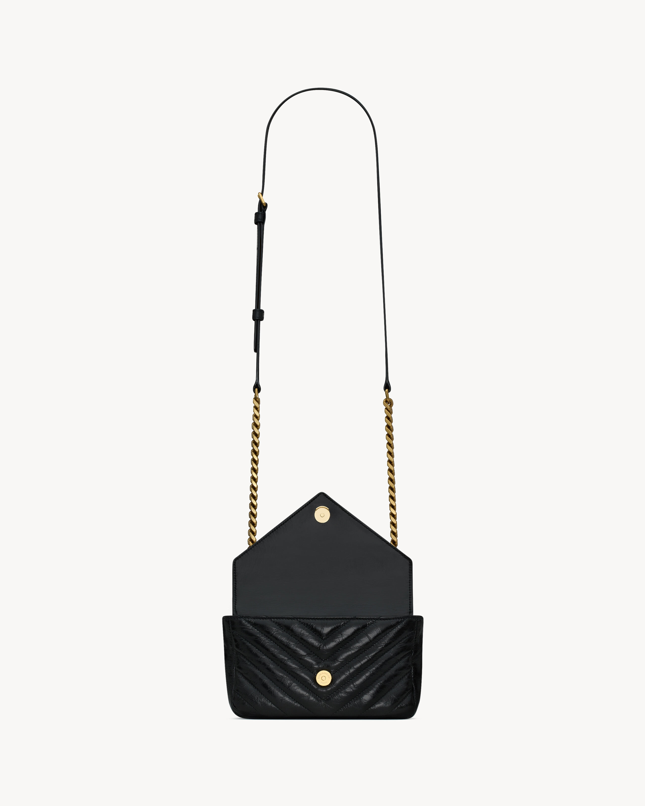 COLLEGE MINI CHAIN BAG IN SHINY CRACKLED LEATHER - 5